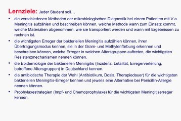 Vorlesung-Infektiologie Meningitis - Universität zu Köln