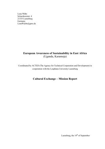 European Awareness of Sustainability in East Africa ... - Varianty