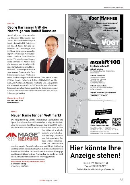 erntezeit für dachdecker - Dachbaumagazin