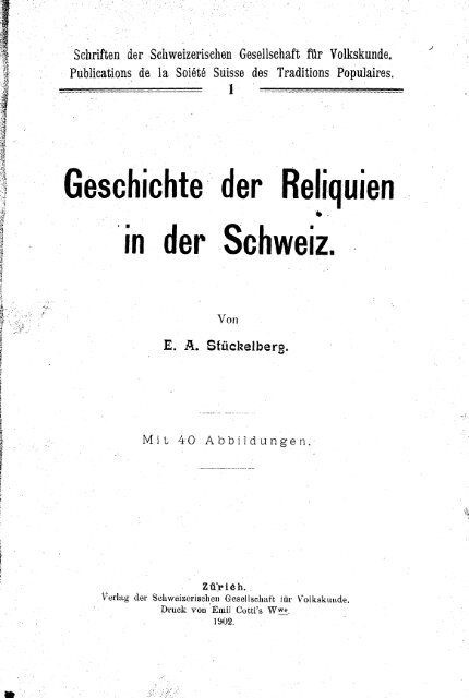 Geschichte der reliquien in der Schweiz [microform] - thata site