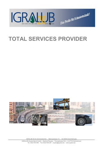 TOTAL SERVICES PROVIDER - IGRALUB Deutschland GmbH