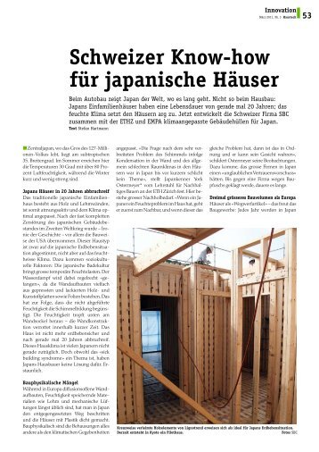 Schweizer Know-how für japanische Häuser - Plattform Zukunft Bau