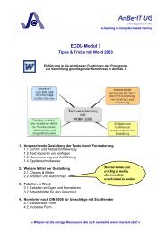 Tipps & Tricks mit Word 2003 - ANBERIT