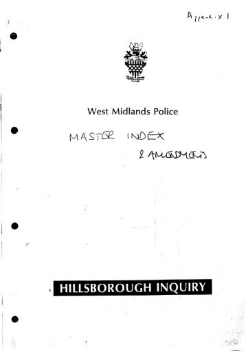 DOCUMENT SECTION (208 —220 A) HILLSBOROUGH INQUIRY