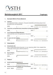 Betriebsvergleich 2011 - VSTH