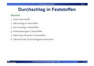 Durchschlag in Feststoffen Durchschlag in Feststoffen