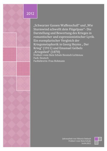 Wie Sturmwind schwellt dein Flügelpaar - Freiherr-vom-Stein-Schule