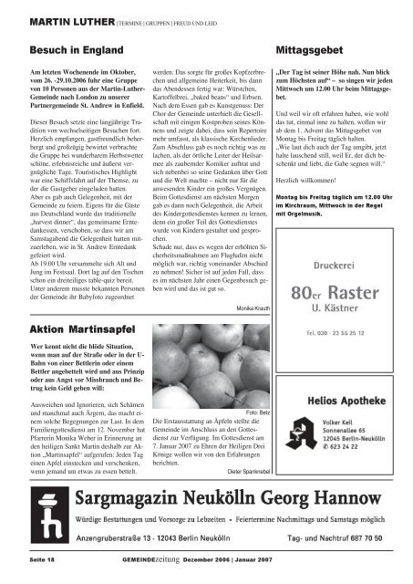 Ausgabe Dezember/Januar 2006/2007 - Martin-Luther-Kirche