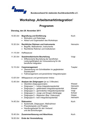 Programm - Bundesverband für stationäre Suchtkrankenhilfe eV