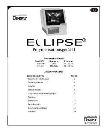 Polymerisationsgerät II - DENTSPLY Prosthetics