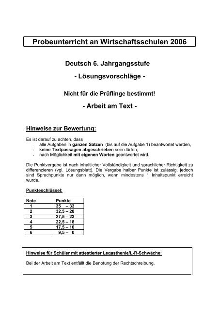 Deutsch 2006 - Wirtschaftsschule Seligenthal