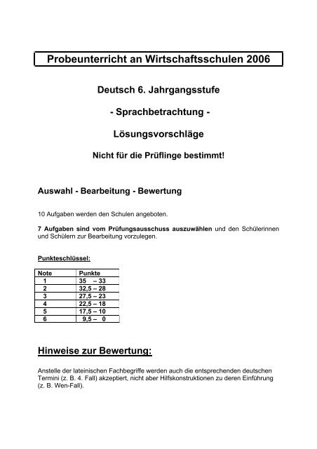 Deutsch 2006 - Wirtschaftsschule Seligenthal