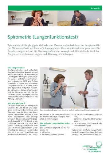 Spirometrie (Lungenfunktionstest) - Lungenliga
