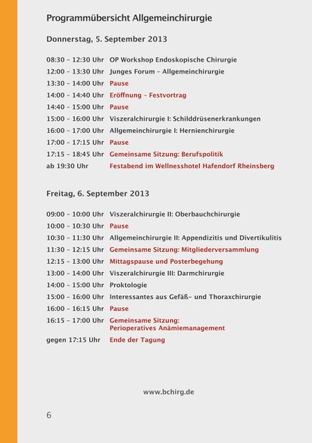 Vollständiges Programm 2013 - 38. Berliner Chirurgentreffen