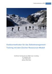 Outdoormethoden für das Selbstmanagement- Training mit ... - ZRM