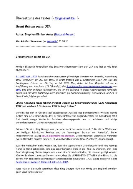Ubersetzung Des Textes Originalartikel Great Britain Owns Usa