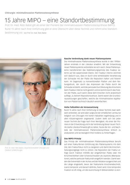 Newsletter 1/2013 - Luzerner Kantonsspital