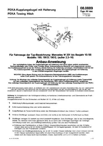 PEKA-Kupplungskugel mit Halterung 333