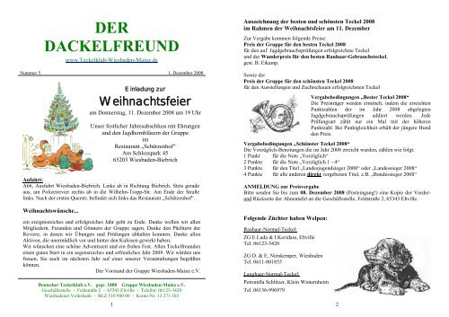 Der Dackelfreund - Nr. 5/2008 - Teckelklub Wiesbaden/ Mainz