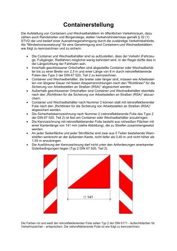 Merkblatt Aufstellung Container