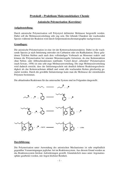 Anionische Polymerisation