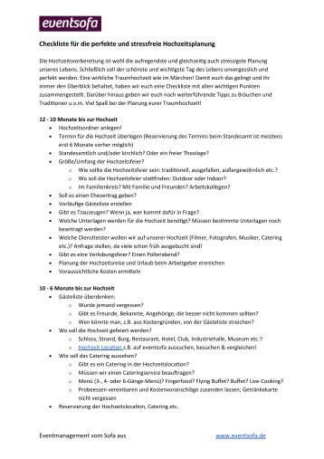 checkliste hochzeitsplanung