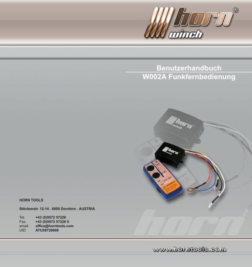 Benutzerhandbuch W002A Funkfernbedienung - horntools.com