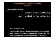 Hafenmanoever Anlegen mit Motor Heck zur Pier