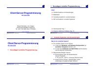 Client/Server-Programmierung Client/Server-Programmierung