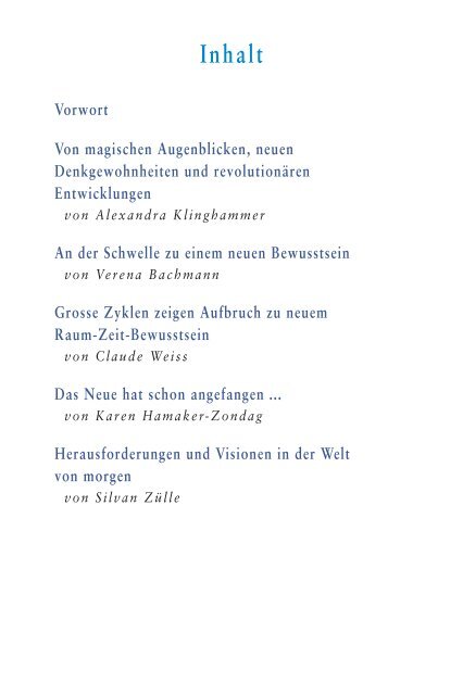 Visionen einer neuen Zeit - Silvan Zülle