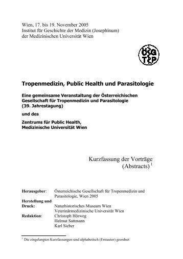 Abstracts - Österreichische Gesellschaft für Tropenmedizin und ...