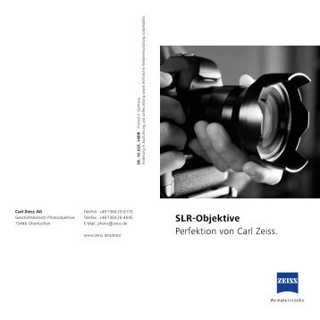 Broschüre SLR Objektive - Carl Zeiss