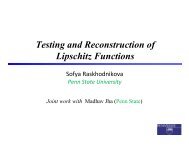 Testing and Reconstruction of Lipschitz Functions - Penn State ...