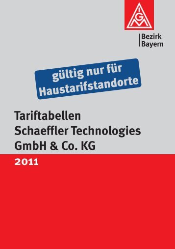 Tariftabellen Schaeffler Technologies GmbH & Co ... - Moelkner.de