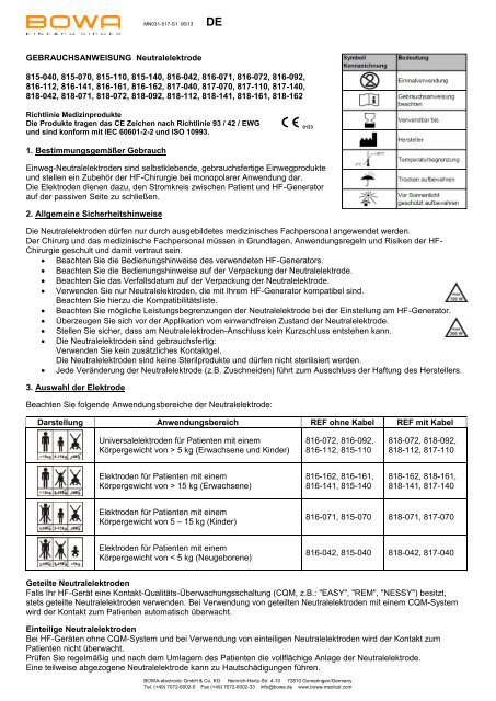 Neutralelektroden - medimex GmbH