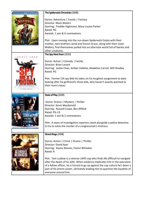 American Resource Center Movie Catalogue 2012 1.2.3.4.5……. 3 ...