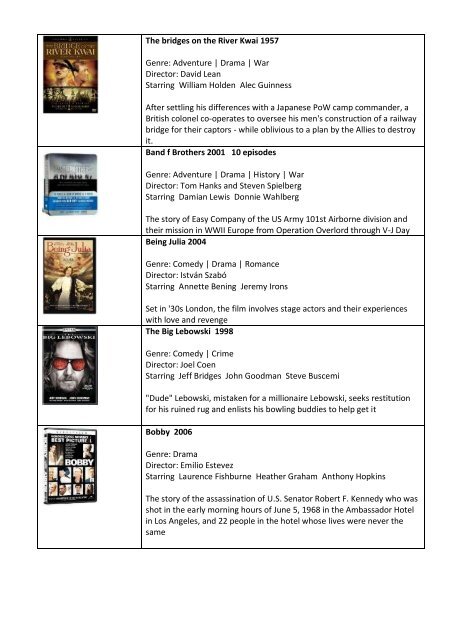 American Resource Center Movie Catalogue 2012 1.2.3.4.5……. 3 ...