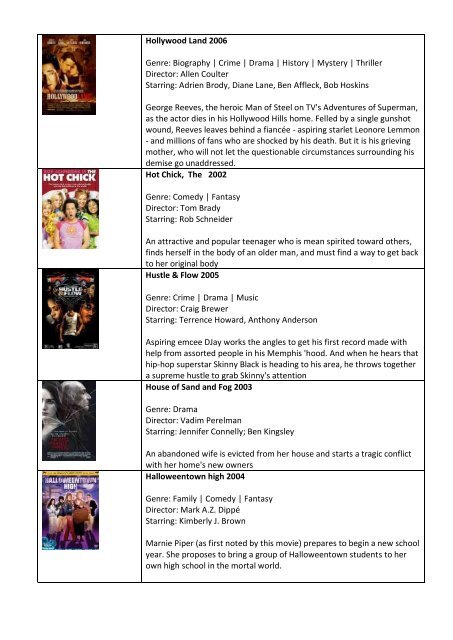 American Resource Center Movie Catalogue 2012 1.2.3.4.5……. 3 ...