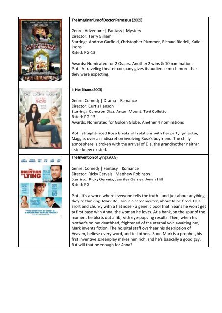 American Resource Center Movie Catalogue 2012 1.2.3.4.5……. 3 ...