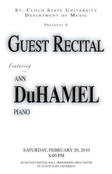 DuHamel Piano Recital - St. Cloud State University