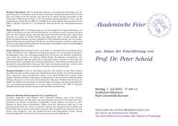 Akademische Feier Prof. Dr. Peter Scheid aus Anlass der ...