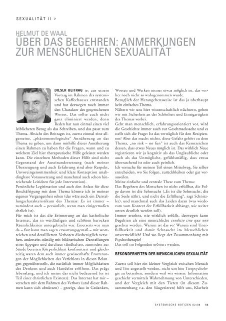 über das begehren - Lehranstalt für systemische Familientherapie