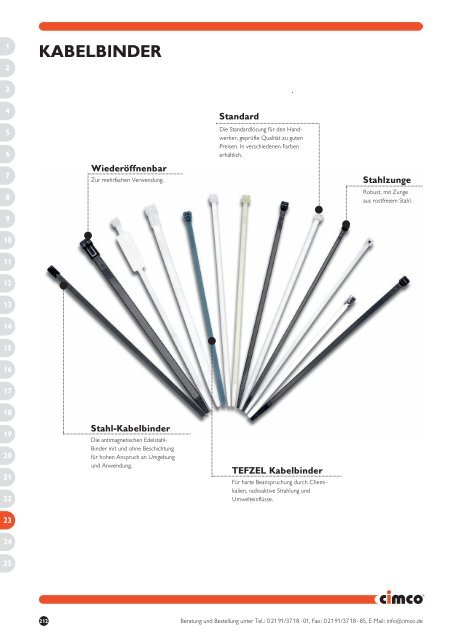 Kabelbinder 9 mm stark, 1000 mm lang, natur / weiß — 10 Stück –