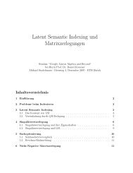 Latent Semantic Indexing und Matrixzerlegungen - ETH Zürich