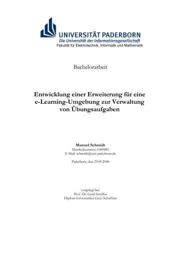 Entwicklung einer Erweiterung für eine e-Learning-Umgebung zur ...