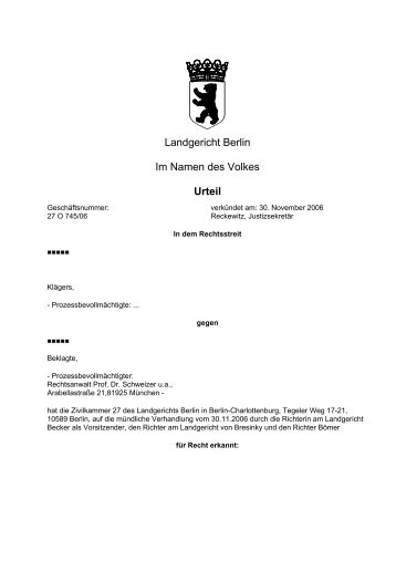 Landgericht Berlin Im Namen des Volkes Urteil - Buskeismus.de