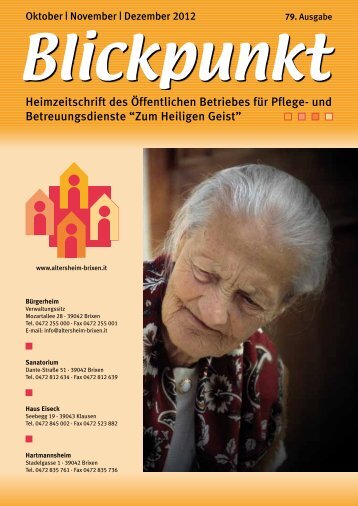 Blickpunkt Oktober - Dezember 2012 (pdf - 2MB) - Zum Heiligen Geist