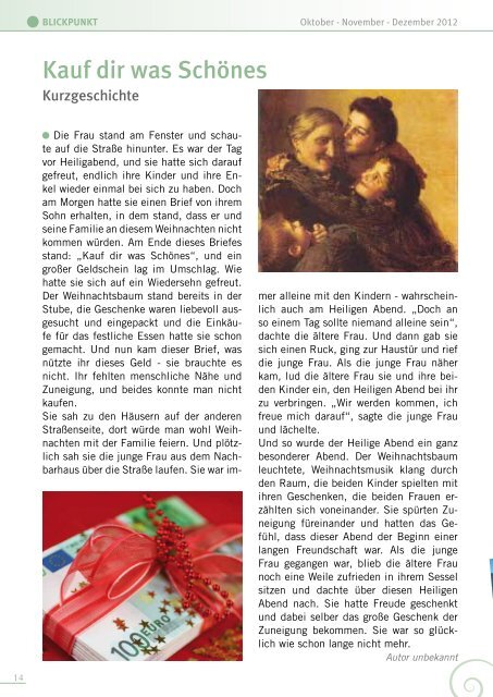 Blickpunkt Oktober - Dezember 2012 (pdf - 2MB) - Zum Heiligen Geist