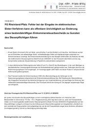 FG Rheinland-Pfalz: Fehler bei der Eingabe im elektronischen Elster ...