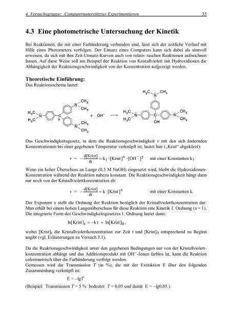 Praktikumsskript Stand: WiSe 2010/2011 - Fachbereich Chemie ...